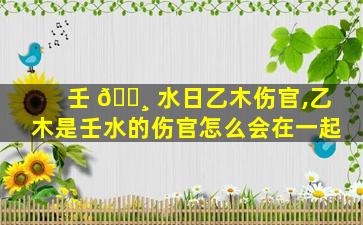 壬 🌸 水日乙木伤官,乙木是壬水的伤官怎么会在一起
